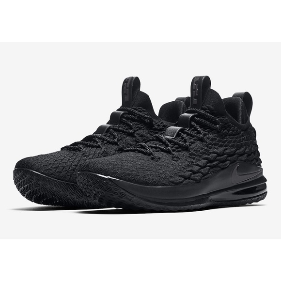 lebron xv low triple black